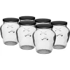 Amfora krukke 580 ml (fi 82) med sort låg 6 stk. - 7 