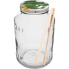 Beholder 1,5 L, fi 82/6 med farvet låg + tang ['glasbeholder', ' beholder med låg', ' beholder til syltede agurker', ' agurkebeholdere', ' beholder med tang', ' agurketang', ' køkkentang']