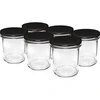 Enkel krukke 350ml med sort låg fi82 - 6 stk. ['sæt af krukker', ' krukker til syltning', ' krukker til marmelade', ' krukker med låg', ' krukker fi 82', ' krukker med 6 låse', ' krukker med sorte låg', ' til konservering', ' til syltning', ' til kød', ' krukkesæt']