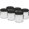 Krukke 212ml fi66/4 med sort låg 6 stk. ['sæt af krukker', ' krukker til marmelade', ' krukker med låg', ' krukker fi 66', ' krukker med låg 4 klips', ' krukker med sorte låg', ' til konservering', ' til syltning', ' krydderibeholdere', ' krukke til puré', ' krukke til honning', ' til syltede svampe']