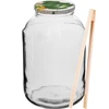 Krukke 4 L, farvet låg + gaffel eller tang ['krukke', ' glas krukke', ' glas krukke', ' krukke med låg', ' krukke til syltning af agurker', ' krukke til agurker', ' krukke til likører', ' krukke til likører', ' krukke med tang', ' tang til agurker', ' køkkentang']
