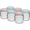 Krukke TO 106 ml med farvet låg fi 53 - 6 stk. ['krukker', ' små krukker', ' lille krukke', ' glas krukke', ' glas krukker', ' krukke med låg', ' krukker til konservering', ' krukke til konservering', ' krukker til konservering', ' krukker til krydderier', ' krukke til marmelade', ' krukke til syltetøj', ' krukke til honning', ' lille krukke til honning']