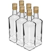 Princippet Flaske 500 ml med låg, 6 stk. ['dekorativ flaske', ' flaske til vodka', ' flaske til alkohol', ' flaske til likør', ' dekorative flasker']
