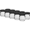 TO glas 40 ml med farverigt låg fi 43 - 10 stk. ['marmeladeglas', ' glas med dekorativt låg', ' TO glas', ' glas 40 ml', ' glas til honning']