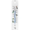 Universal termometer med grafik - fugle (-30°C til +50°C) 20cm ['universal termometer', ' termometer af plast', ' termometer med læsbar skala', ' termometer med dobbelt skala', ' termometer til rum med høj luftfugtighed', ' indendørs-udendørs termometer', ' termometer med farvetryk']