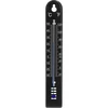 Universel termometer (-30 til +50°C), 17 cm, sort ['termometer', ' universel termometer', ' termometer af plast', ' termometer med læsbar skala', ' termometer med dobbelt skala i °C og °F', ' termometer til rum med høj luftfugtighed', ' udendørs termometer til -30°C', ' fugtbestandigt termometer', ' sort termometer', ' solidt termometer']