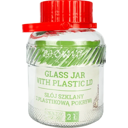 2L krukke med plastiklåg