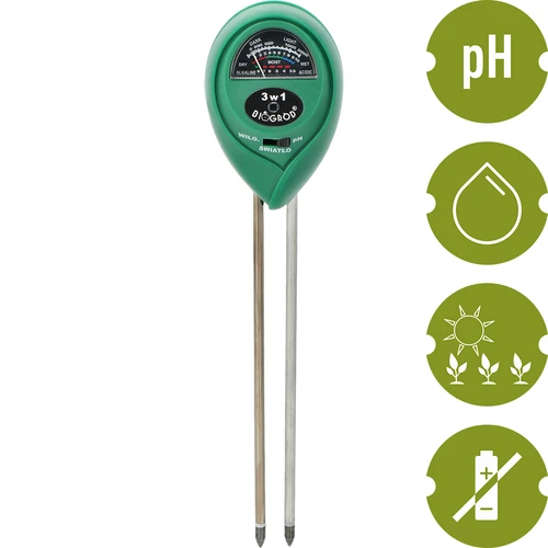 3-i-1 jordtester - pH, fugtighed, sollys - 3