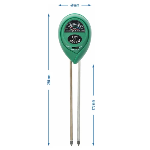 3-i-1 jordtester - pH, fugtighed, sollys - 4