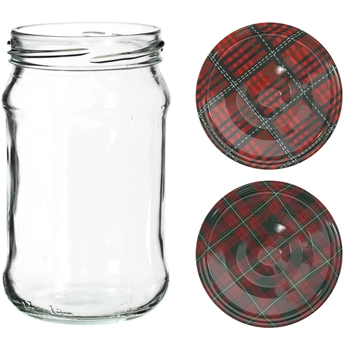 300 ml glas med farvet låg fi 66 - 6 stk. - 3