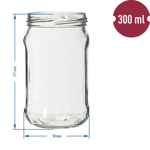 300 ml glas med farvet låg fi 66 - 6 stk. - 2