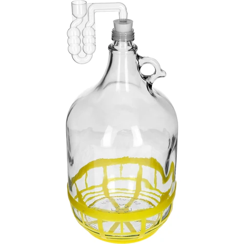 4 x Dame 5L med prop, gæringsrør, låg og kurv - 5