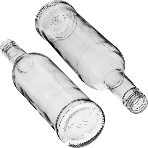 500 ml Slank Flaske med sort skruelåg, til vodka, 6 stk. - 6