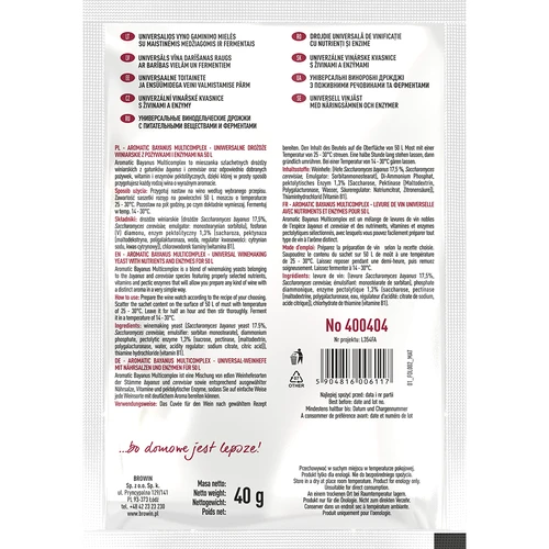 Aromatic Bayanus Multicomplex startpakke til vin, 40 g - 2