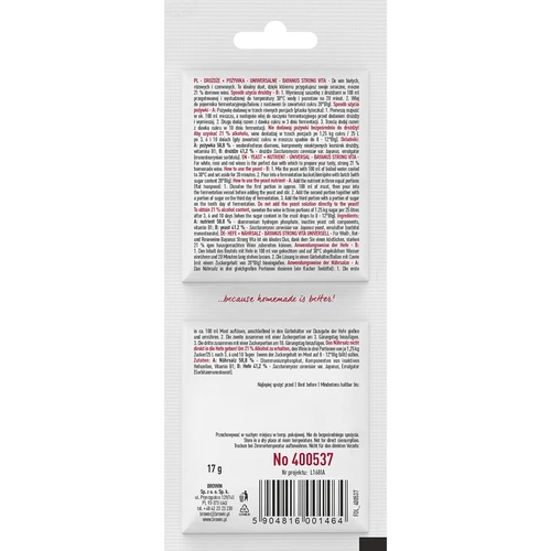 Bayanus-gær + næring - Universel - 21%, 17 g - 2