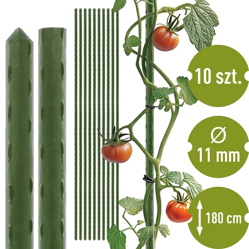 Bioogród havepinde – belagt stål, 1,8 m, fi 11 mm, 10 stk.