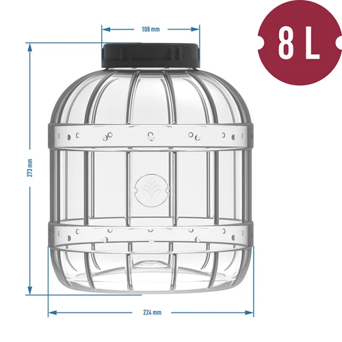 Brudsikker, multifunktionel krukke med sort låg, 8L - 3