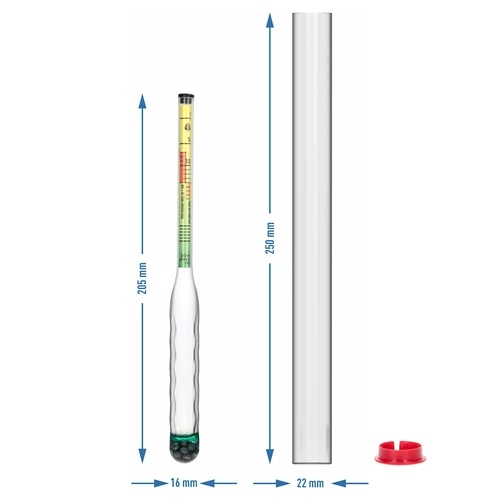 Uknuseligt salinometer med måleglas, måleområde: 0–300 g salt/L - 4