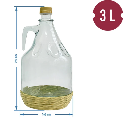 Damevinballon 3 l i flet, med låg - 2