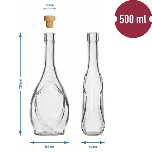Dekorativ flaske ICONA 500 ml med svampeprop, 1 stk. - 5