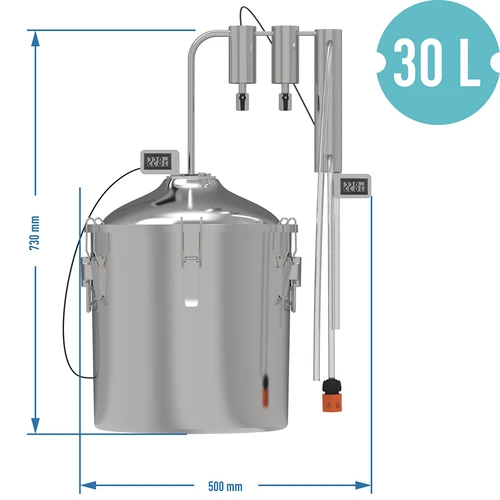 Destillator hawkSTILL 1.0 CONVEX 30 L - 2 tørdampere - 9