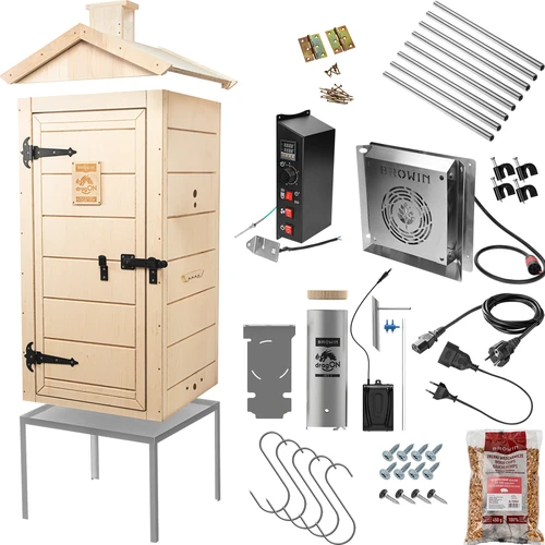 Elektrisk røgeovn dragON PLYWOOD NATURE 100E med varmemodul og digital styring - 2