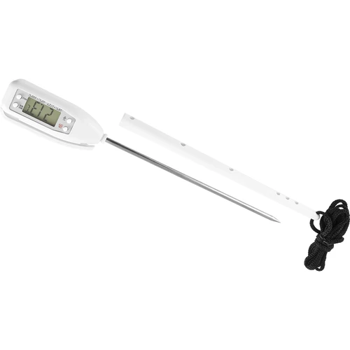 Elektronisk køkkentermometer (-50°C til +300°C) med etui, hvid