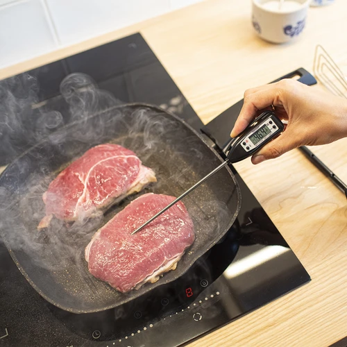 Elektronisk køkkentermometer (-50°C til +300°C) med etui, sort - 4