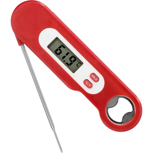 Elektronisk madlavningstermometer med sammenklappelig føler (-50/+300℃), rød