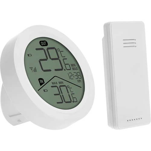 Elektronisk termometer fra Soens – med ekstern sensor, rundt, hvidt - 2