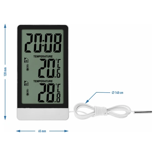 Elektronisk termometer fra Soens – med føler, hvid - 6