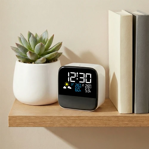 Elektronisk vejrstation fra Soens - med trådløs sensor, vækkeur og lampe - 5