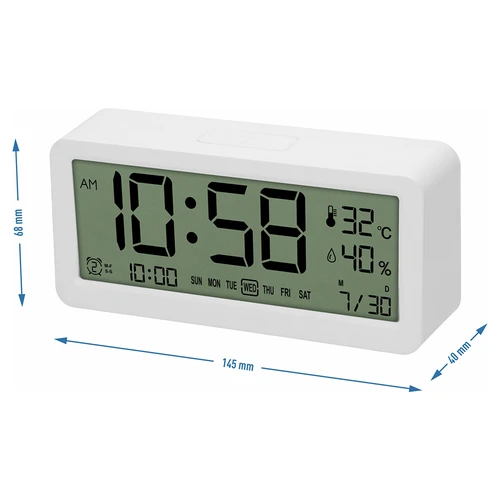 Elektronisk vejrstation Soens – hvid, med ur og kalender - 6