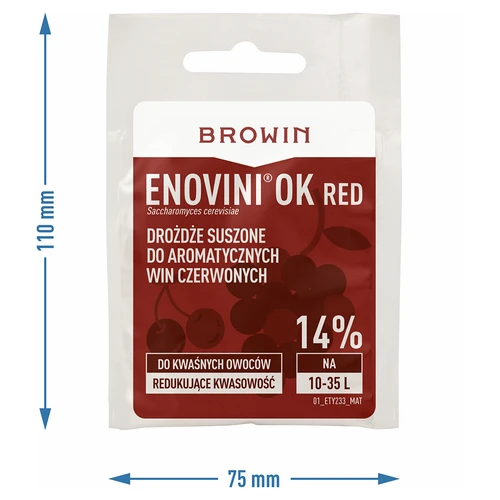 Enovini® OK RED - vinfremstillingsgær der reducerer syreindhold 7 g - 4