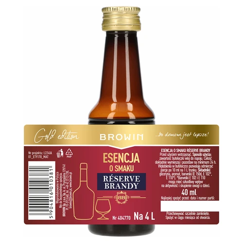 Essens med smag af Reserve Brandy, 40 ml, til 4 L - 4