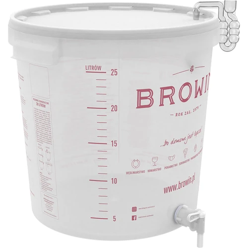 Fermenteringsbeholder 30 L med låg og hane - 3