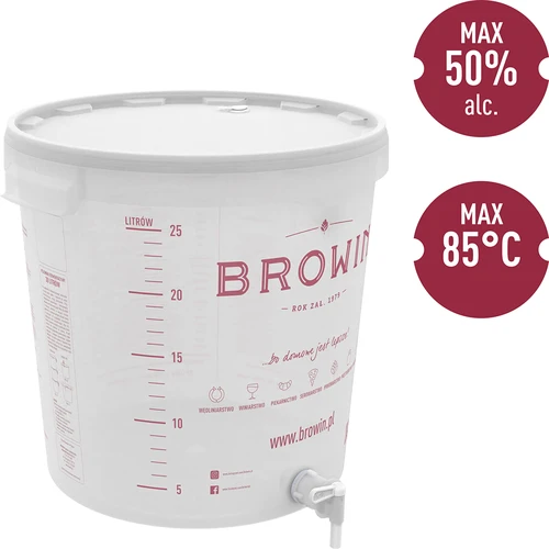 Fermenteringsbeholder 30 L med låg og hane - 4