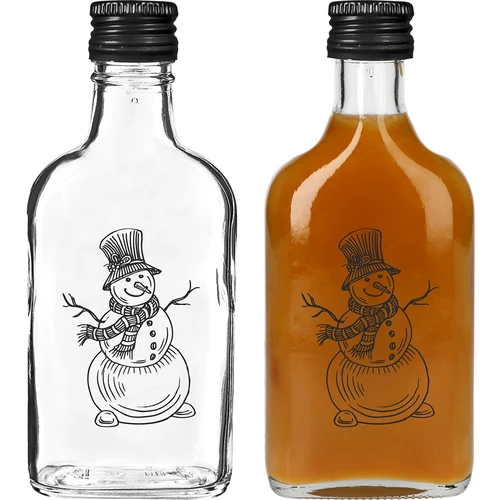 Lommelærkeflaske 200 ml med skruelåg, tryk 'Snemand', 1 stk. - 2