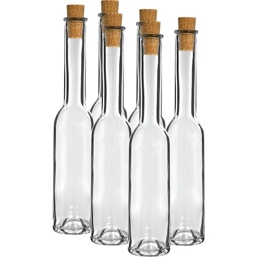 Flaske til likør 200 ml 6 stk. + 6 propper 23/18