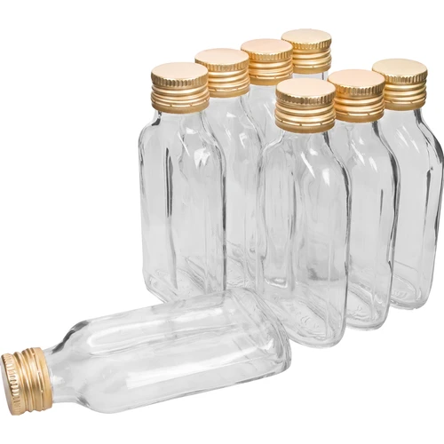 Flaske til likører lommelærke 100 ml+ skruelåg 8 stk.