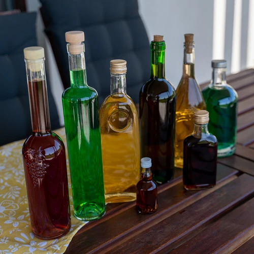 Flaske til likører lommelærke med skruelåg 200 ml 10 stk - 11