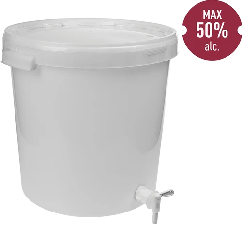 Gæringsbeholder 30 L med låg og hane - 2