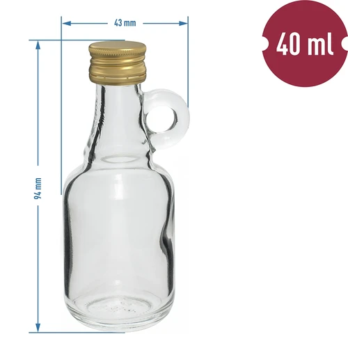Galonflaske 40ml med låg - 10 stk. - 4