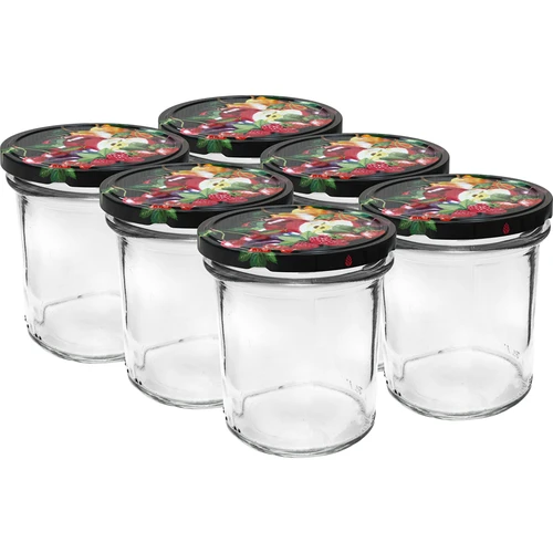 Glas 350 ml med farvet låg - 6 stk.