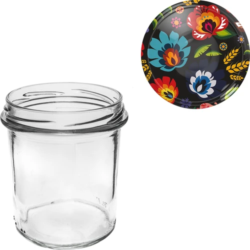 Glas 350 ml med farvet låg - 6 stk. - 7