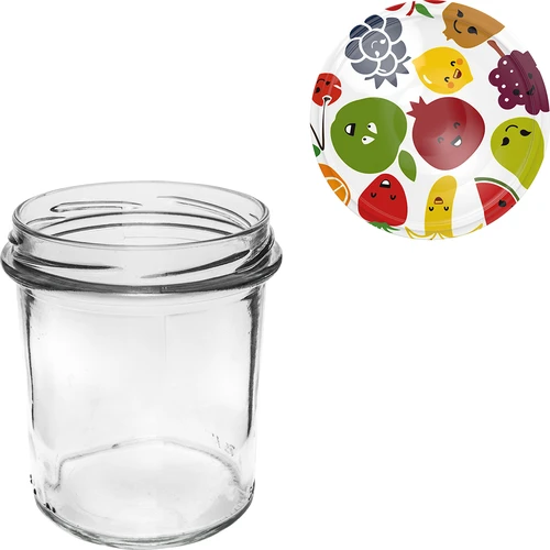 Glas 350 ml med farvet låg - 6 stk. - 6
