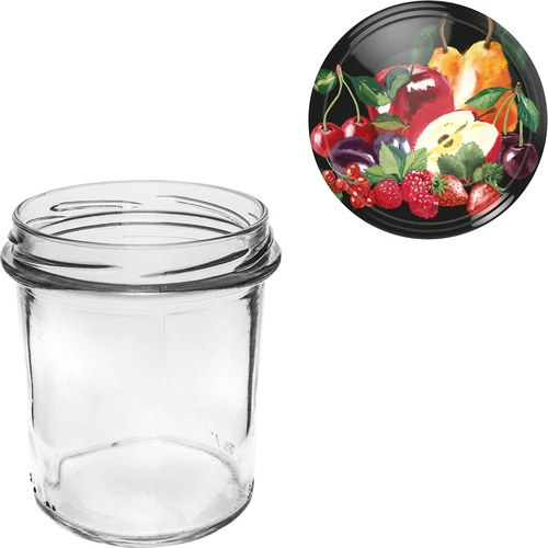 Glas 350 ml med farvet låg - 6 stk. - 8