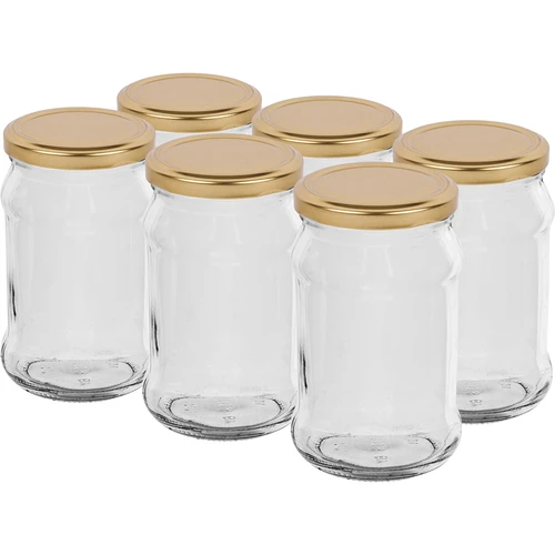 Glas TO 300 ml med gyldent låg fi 66 - 6 stk.