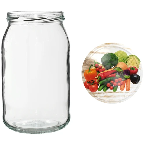 Glas TO 900 ml med farvet låg fi82/6 - 6 stk. - 13