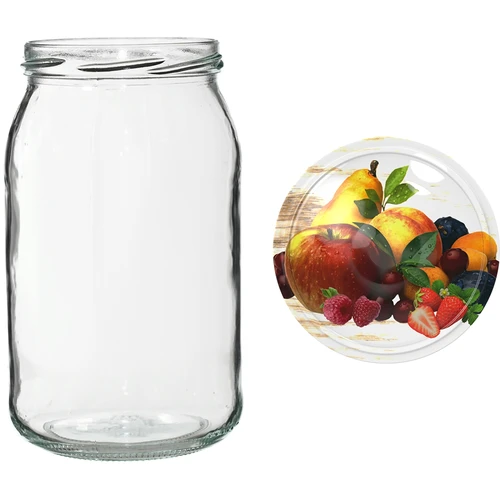 Glas TO 900 ml med farvet låg fi82/6 - 6 stk. - 14